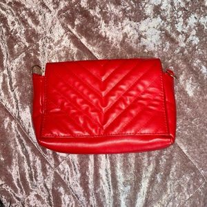 Bright red clutch